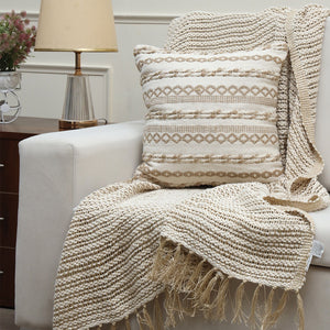 Handwoven Jute Ribbed Cotton Cushion cover Handwoven Jute Ribbed Cotton Cushion cover