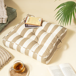 Beige Stripe Floor Cushion Beige Stripe Floor Cushion