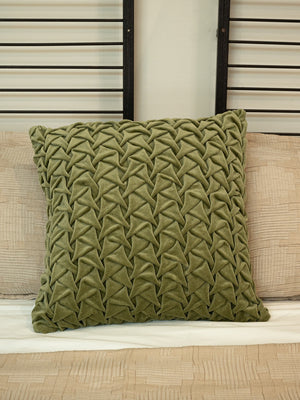 Hand Pleated Cross Sage Cushion Cover Hand Pleated Cross Sage Cushion Cover