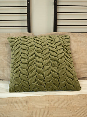 Hand Pleated Petal Sage Cushion Cover Hand Pleated Petal Sage Cushion Cover