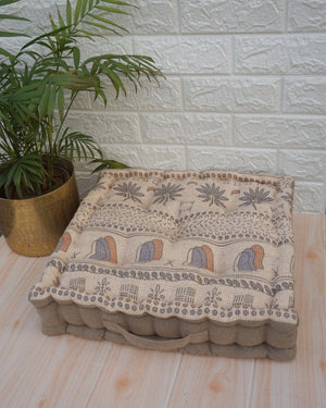Tribal Treasure Boho Jute floor Cushion Tribal Treasure Boho Jute floor Cushion
