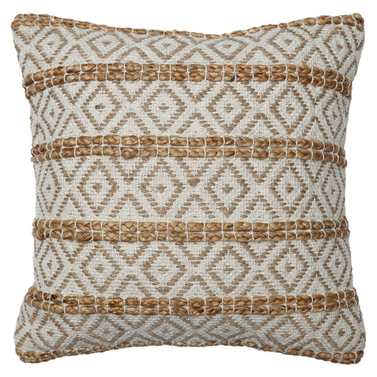 Handwoven Jute Cotton Diamond Cushion cover