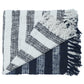 Striped blue throw with fringes