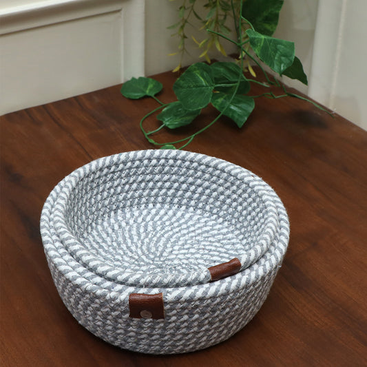 Multipurpose braided round basket (set of 3)