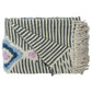 Stripe woven cotton tufted throw