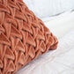 Hand Pleated Cross Cinnamon Cushion Cover