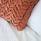 Hand Pleated Petal Cinnamon Cushion Cover