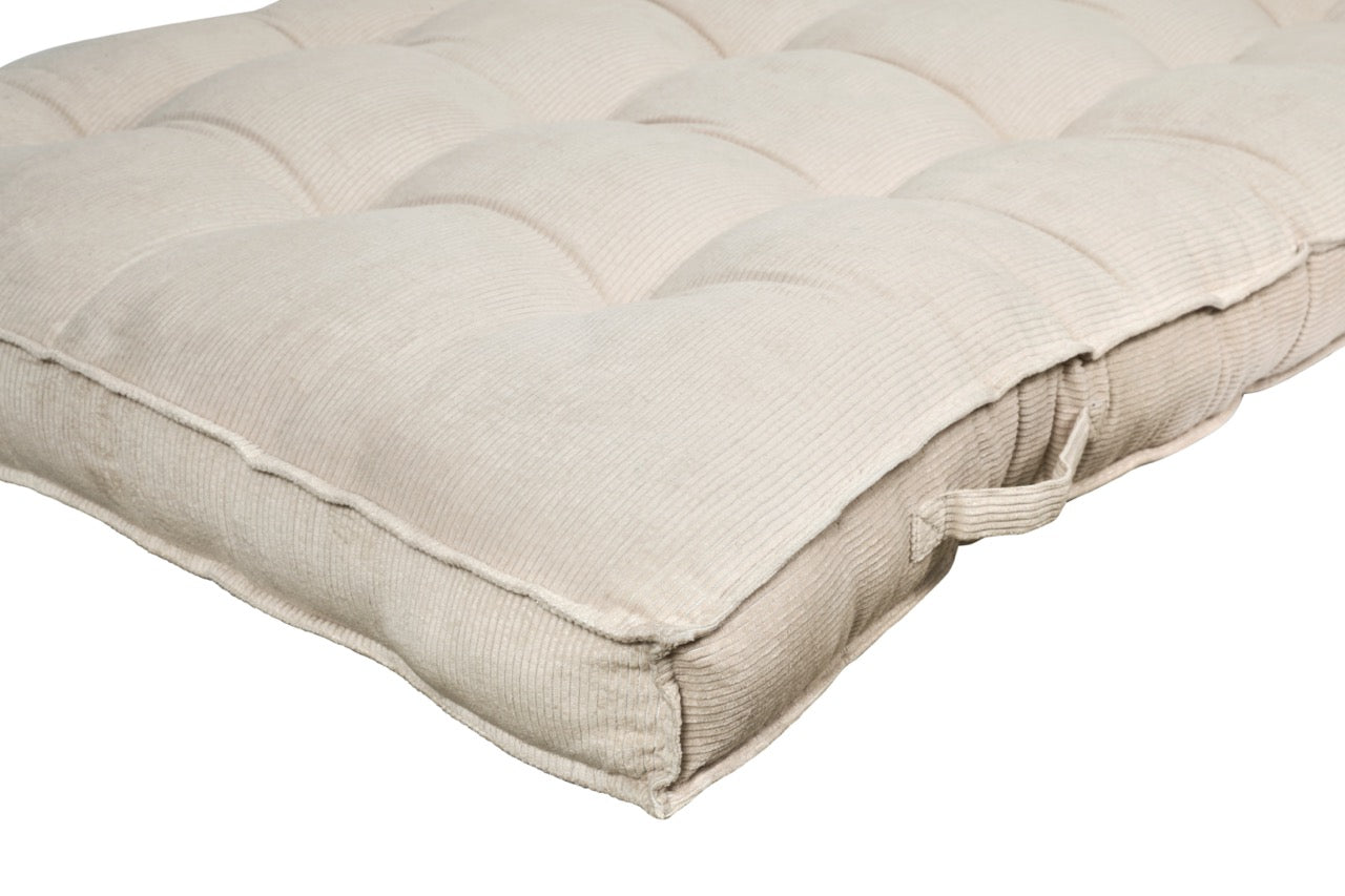 Beige corduroy floor mattress - Weave Abode