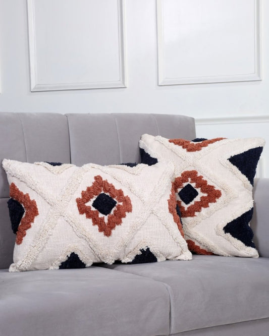 Diamond Boho Cushion - Red Indeed - Weave Abode