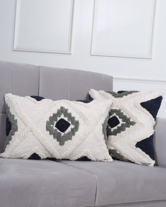 Diamond Boho Cushion - Sage Green - Weave Abode