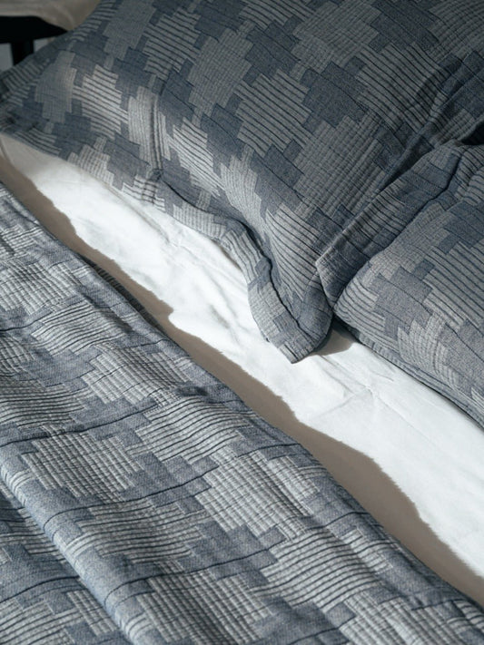 Geometric Grey bedspread - Weave Abode